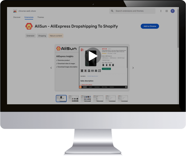 AliSun Chrome extension
